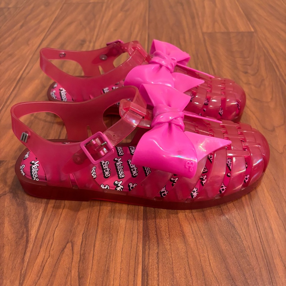 Melissa x Barbie Fisherman Jelly Sandals with Bow Womens 7